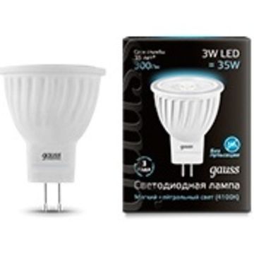 Лампа Gauss LED 3W MR11 GU4 4100K 132517203
