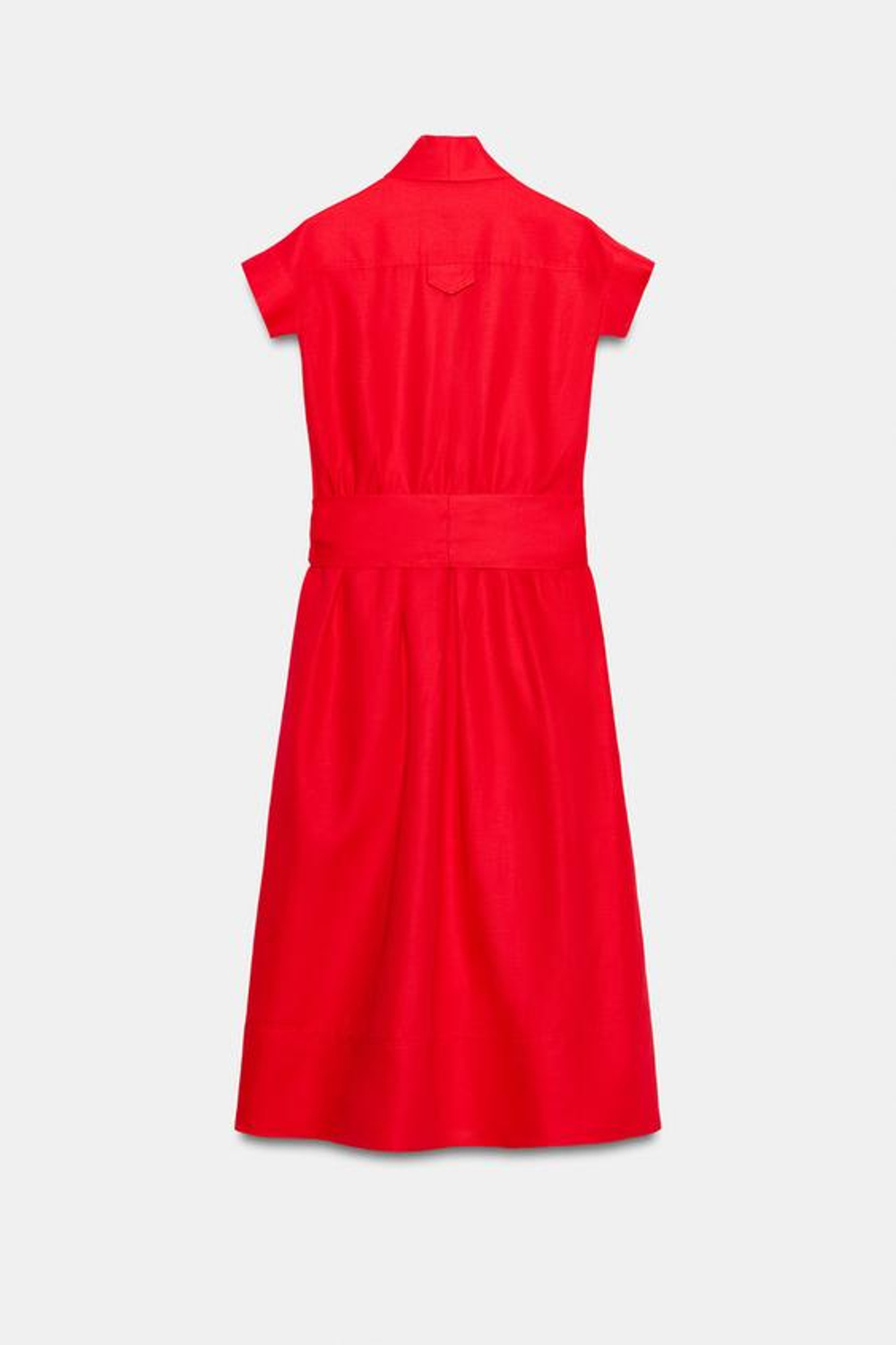 ZARA ПЛАТЬЕ МИДИ ИЗ СМЕСОВОГО ЛЬНА — ZW COLLECTION, КРАСНЫЙ