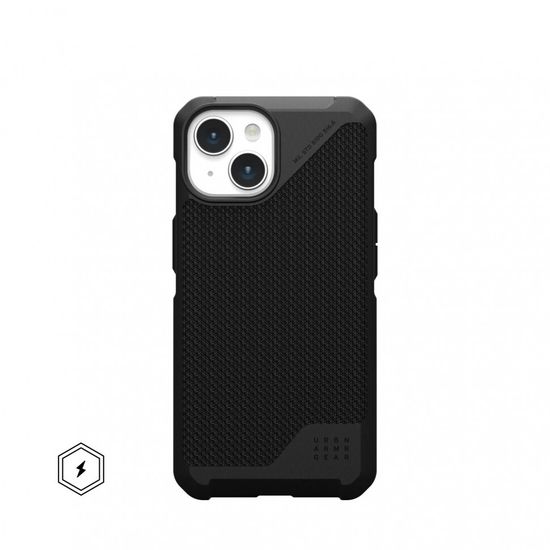 Чехол с поддержкой MAGSAFE Uag Metropolis LT ткань Kevlar для iPhone 15 6.1", цвет черный (Black)