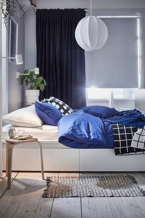 Комплект штор IKEA SANELA (САНЕЛА), Темно-синий, 140x250 см, 2 шт
