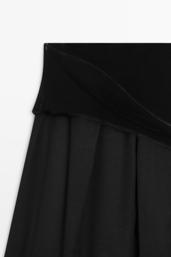 Massimo Dutti Широкие брюки с поясом, черный