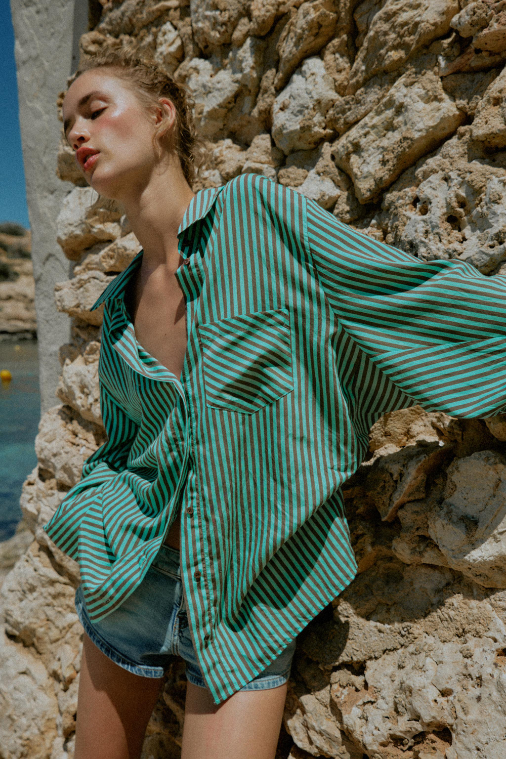 РУБАШКА ОВЕРСАЙЗ В ПОЛОСКУ — ZARA