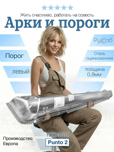 Порог левый Fiat Punto 2 1999-2011 (Klokkerholm)