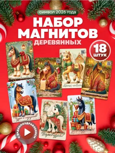 Набор новогодних магнитов символ 2027 года 30 штук
