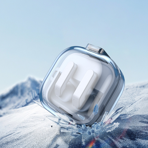 Прозрачный плотный чехол из TPU для наушников Samsung Buds4 и Buds 4 Pro, серия SECI Series от Dux Ducis, в комплекте с карабином
