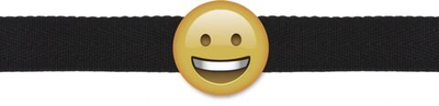 Кляп-смайлик Smiley Emoji с черными лентами (Цвет: черный с желтым)