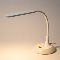 Настольный светильник ЭРА NLED-481-10W-W светодиодный с RGB ночником белый | Светодиодные настольные лампы
