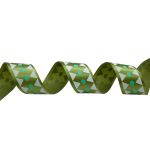 Лента атласная с рисунком Ромбы 45.0 мм / 22.5±1 метров, зеленый, Globus