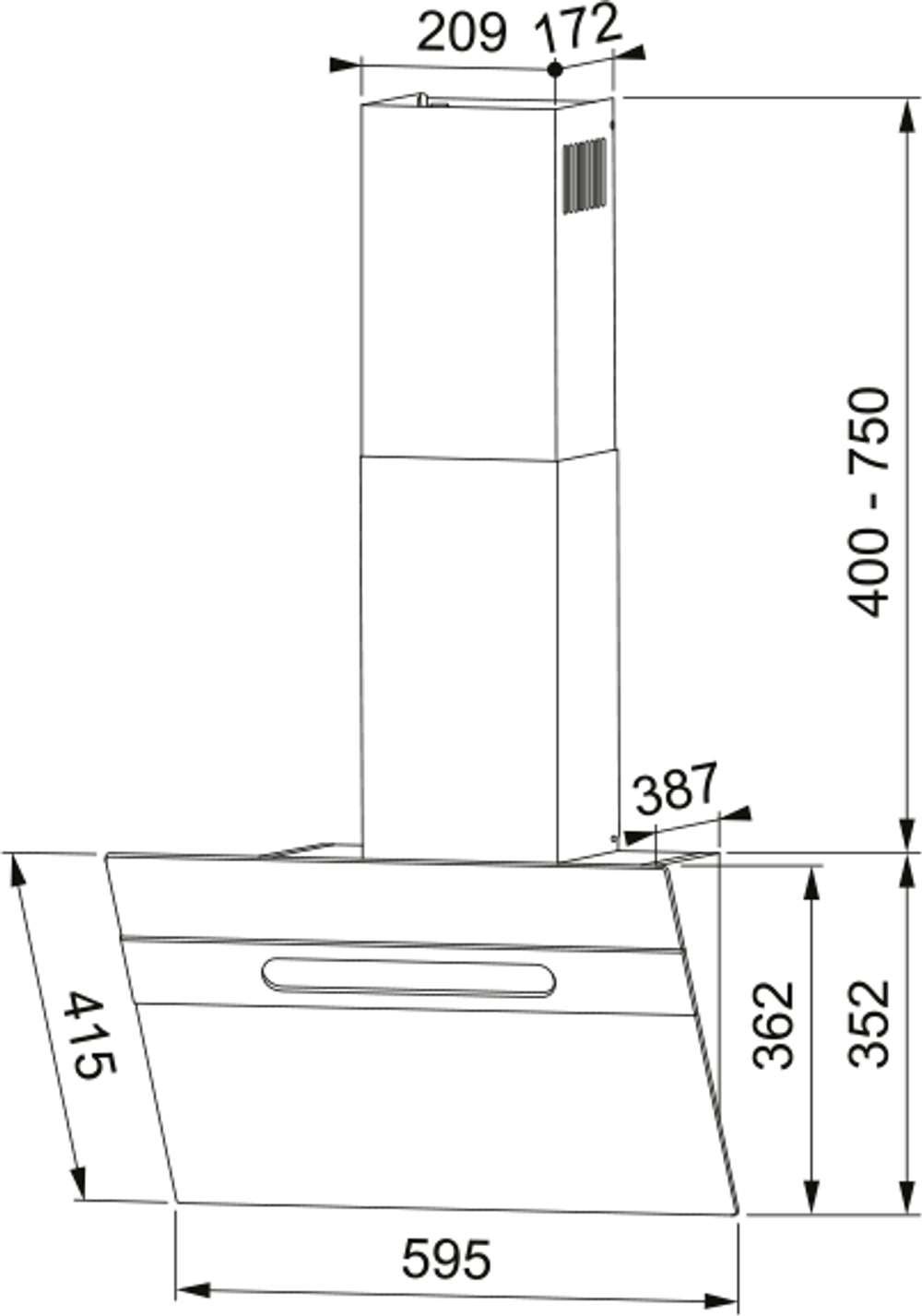 Вытяжка Franke STERLING 60 BK (330.0702.955)