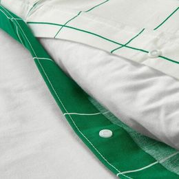 Комплект постельного белья IKEA VITKLOVER (ВИТКЛЕВЕР), Двуспальный, Белый в клетку, 240x220, 50x80 см