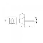 Ручка поворотная BKW8 QR CP/SN-8 хром/мат. никель без отв. части, М4х25 - 2 шт., Квадрат 8х50 мм
