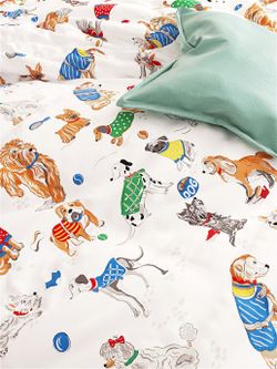 Простынь на резинке перкаль Milky Garden "Dogs on white" 160x200 см