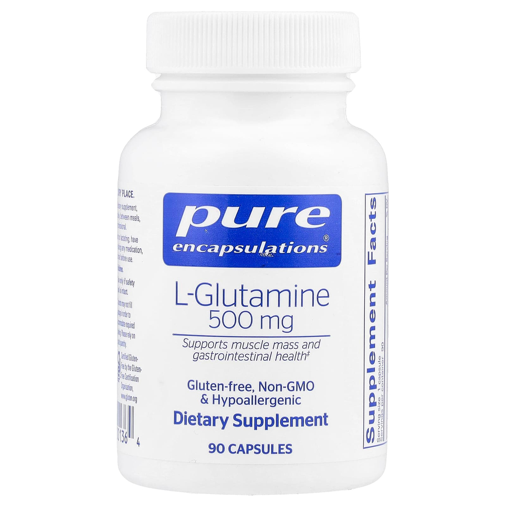 Pure Encapsulations, L-глютамин, 500 мг, 90 капсул