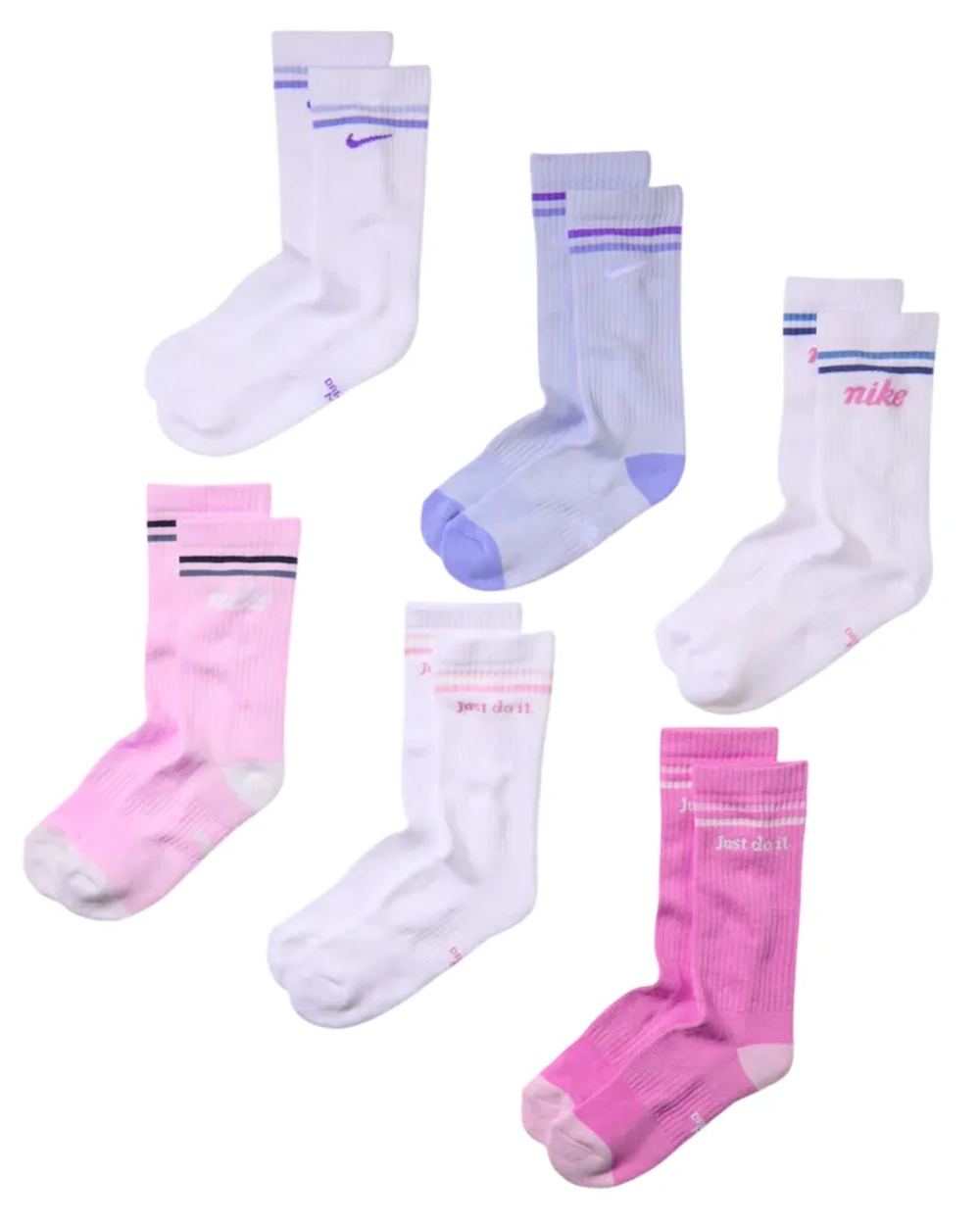 Теннисные носки Nike Kids Everyday Cushioned Crew 6P - multicolor