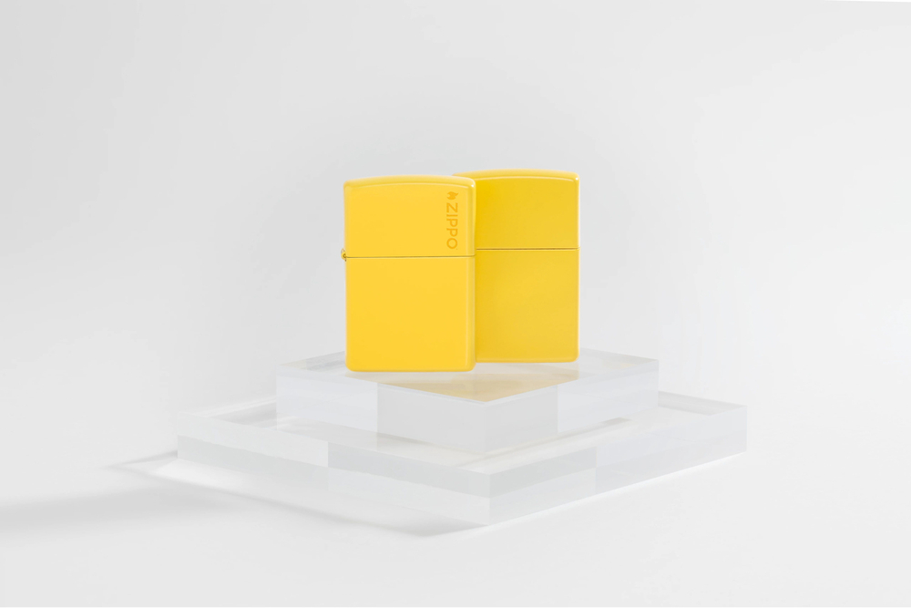 Зажигалка Zippo Classic с покрытием Sunflower, латунь/сталь, желтая, глянцевая, 38x13x57 мм