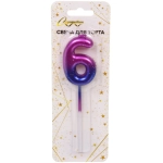 Свеча для торта Цифра Космос «6» 11 см