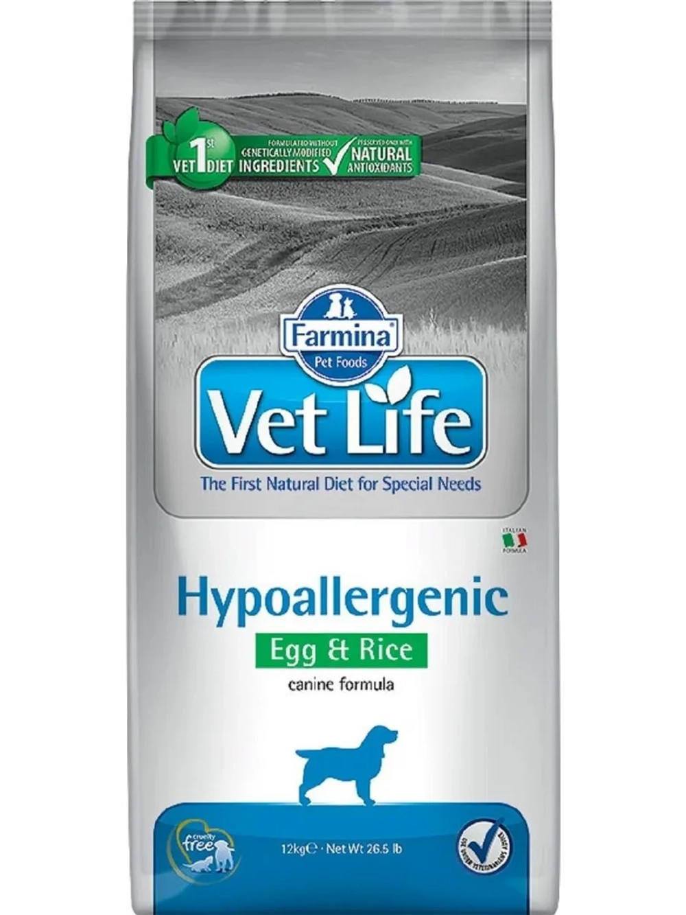 Vet Life Hypoallergenic Egg&Rice Корм для собак 2кг