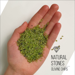 Натуральный камень Olivine Chips, 5мм, 100гр
