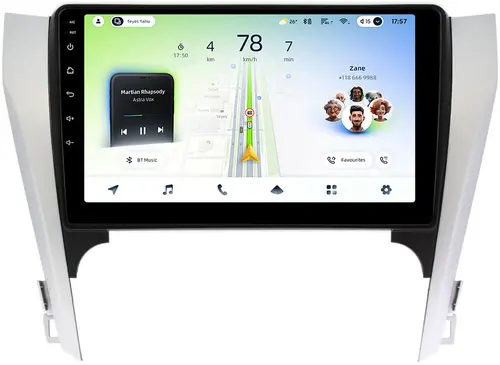 Магнитола для Toyota Camry 50 2011-2014 (рамка серебристо-черная) - Teyes CC4L монитор 10.1" IPS, Android 14, Быстрая, Snapdragon 662, CarPlay, 4G SIM-слот