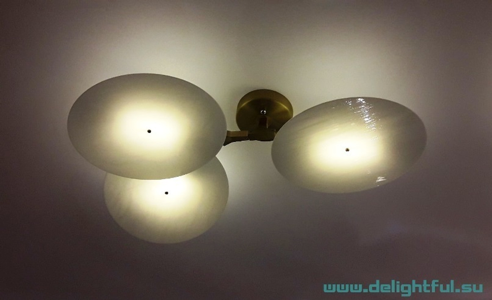 Lindsey Adelman 3 -shade Porcelain Disc Branching Fixture 1