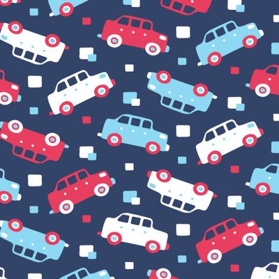 Buy baby fabric Cars squares dark blue