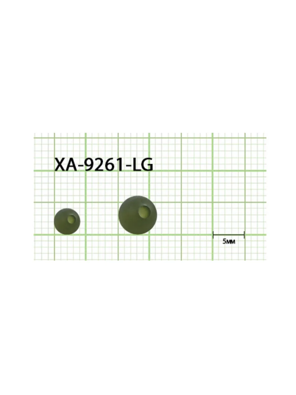 Бусины резиновые Rubber Bead LIGHT GREEN XA-9261