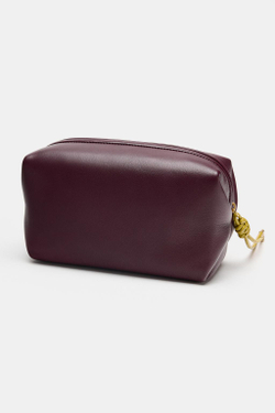 ZARA КОЖАНЫЙ НЕСЕССЕР, БОРДОВО-КРАСНЫЙ
