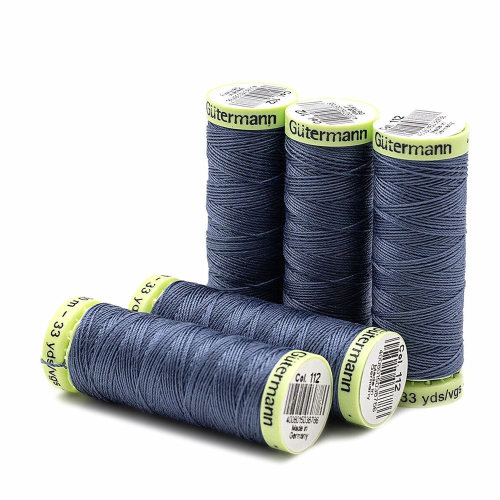 Нитки отделочные Gutermann Top Stitch 30 (30 метров), 5 кат. | 112 серо-синий джинс