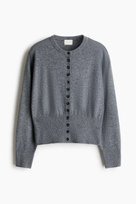 Тонкий трикотажный кардиган — Серый меланж - H&M