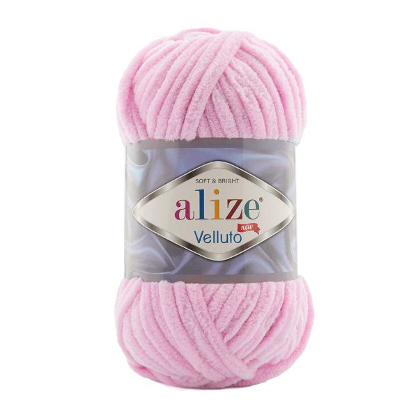Пряжа Alize (Ализе) Velluto / уп.5 мот. по 100 г, 68м, 031 детский розовый A