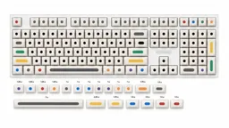 Набор клавиш Geekboards «Dots White XDA» (128 шт) — размеры клавиш HQ