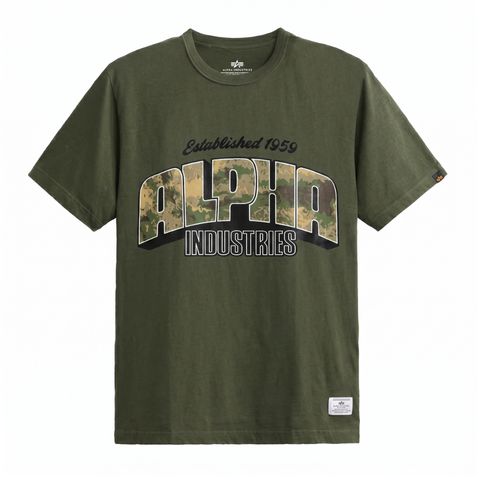 Футболка Alpha Industries Alpha Camo Logo Tee Olive (Зеленый)