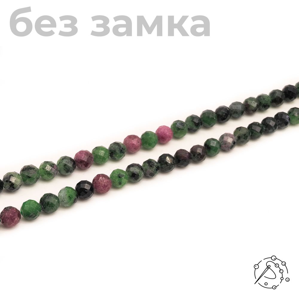 Нить бусин с огранкой цоизит 6 мм