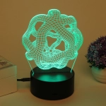 Светильник ночник «3D-Метамарфоза» на пластиковой подставке, с включателем USB
