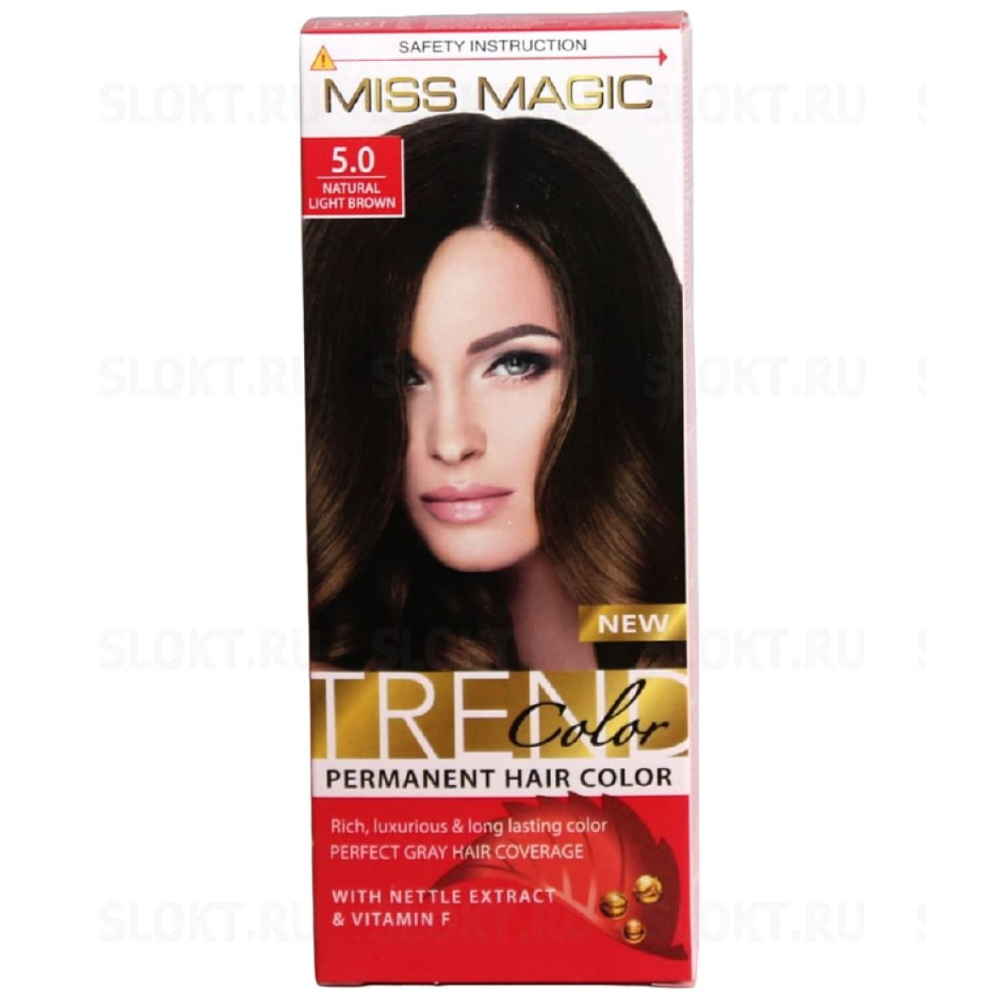 Краска для волос Miss Magic №5.0 Натуральный Светло-коричневый 90 гр