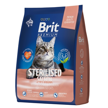 Brit Premium Cat Sterilised Лосось/Курица для кошек 2 кг
