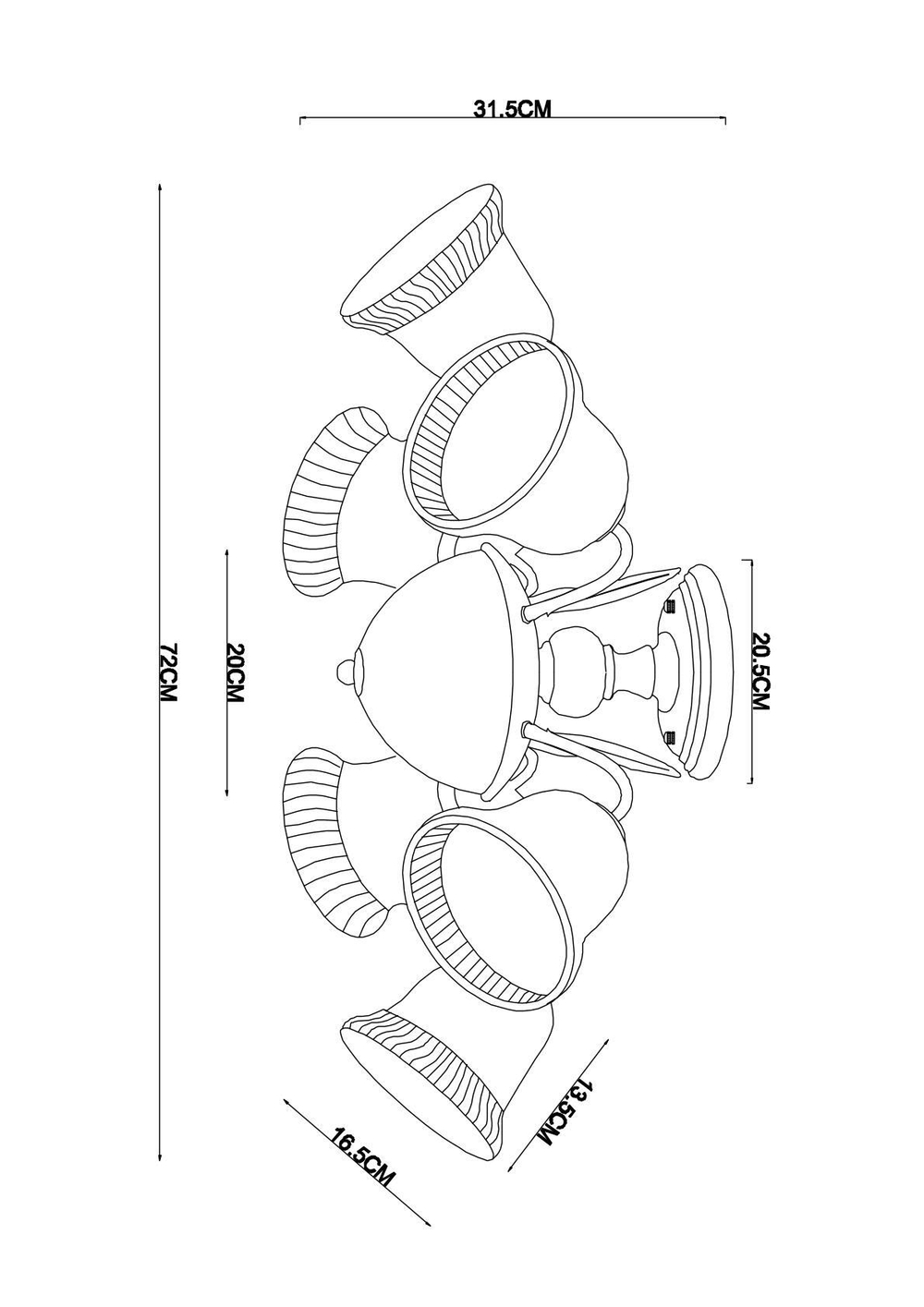Люстра потолочная Arte Lamp Campanula A6306PL-8WG