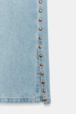 ДЖИНСЫ Z1975 STRAIGHT СО СРЕДНЕЙ ПОСАДКОЙ И ЗАКЛЕПКАМИ — ZARA