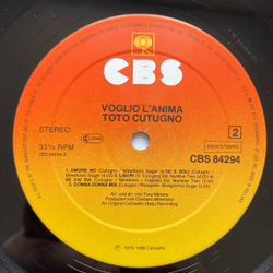 Винтажная виниловая пластинка LP Toto Cutugno Тото Кутуньо, Voglio L'Anima (Нидерланды 1979)