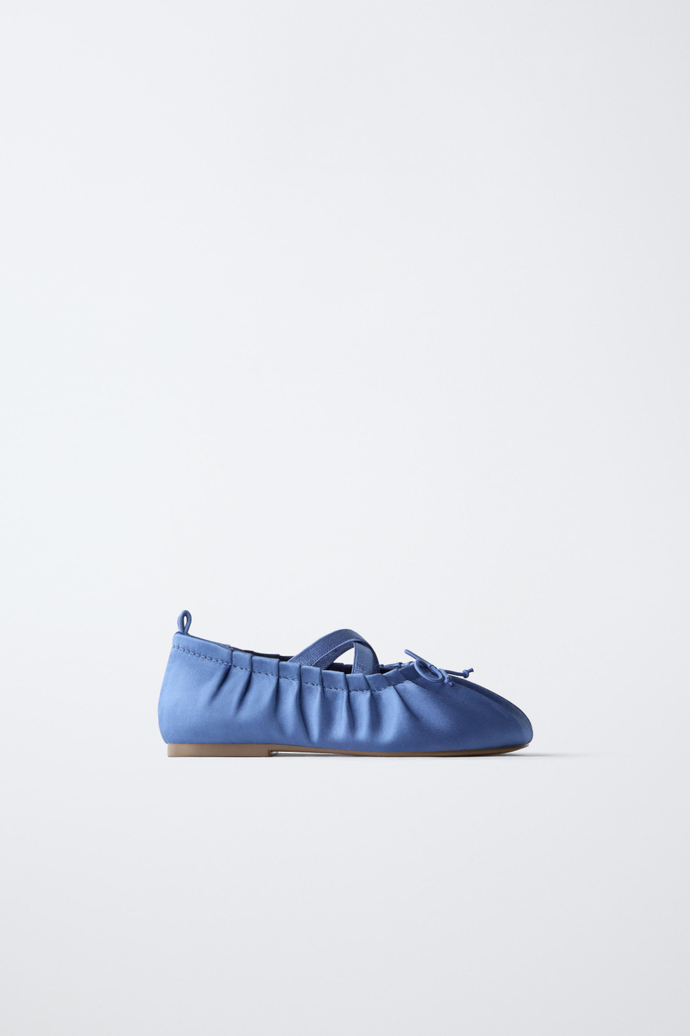 ZARA АТЛАСНЫЕ БАЛЕТКИ, СИНИЙ