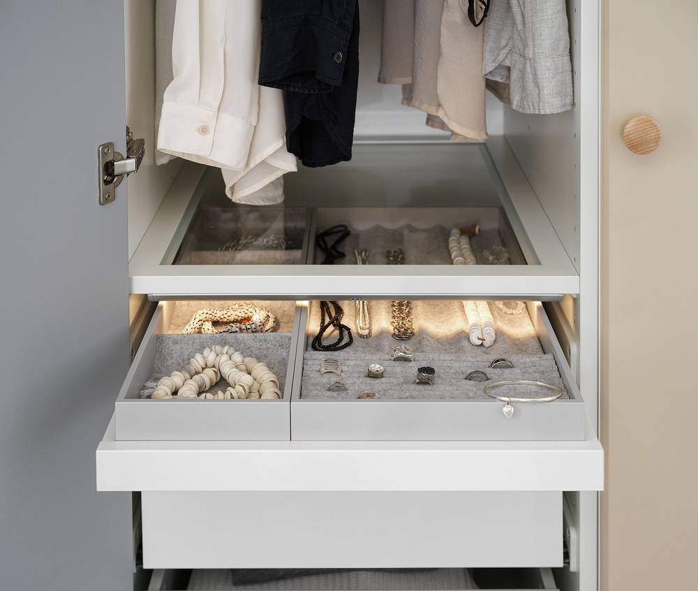 IKEA KOMPLEMENT  (ИКЕА КОМПЛЕМЕНТ)  -  Вставка для украшений - светло-серый 25х53х5 см