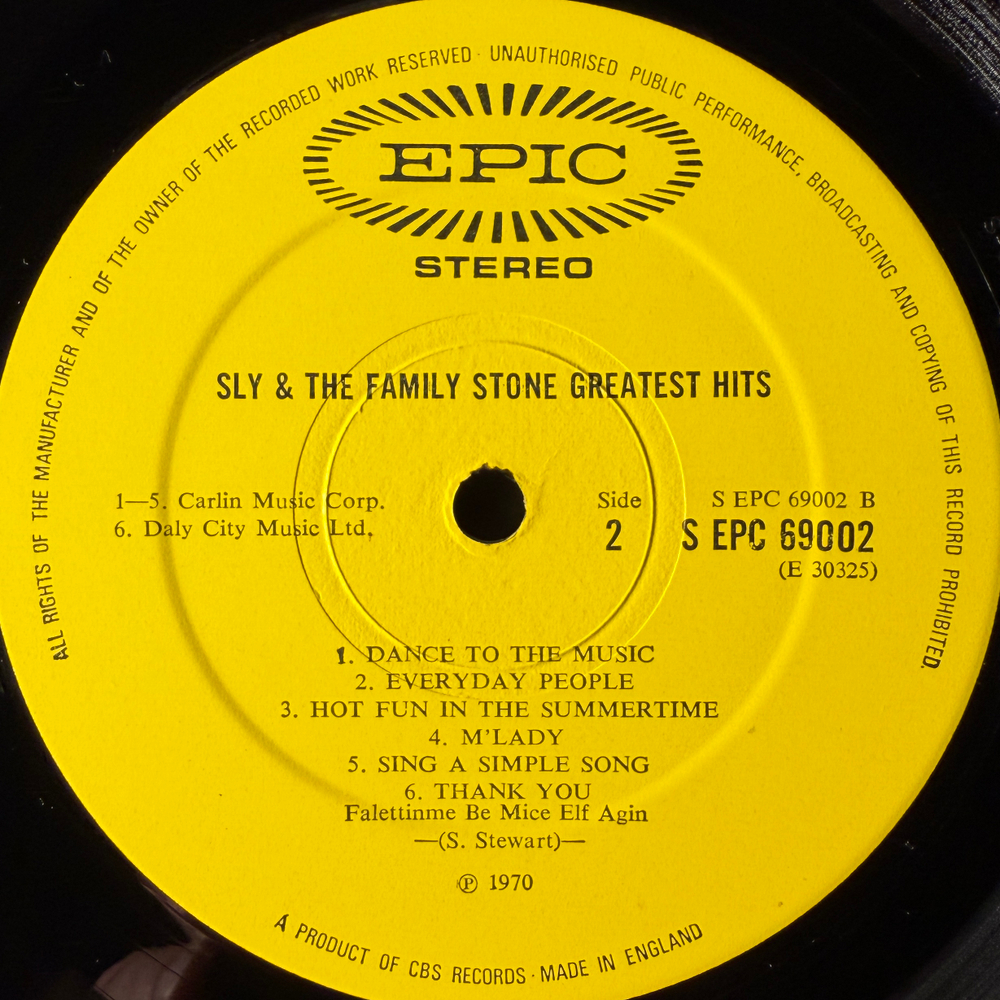 Sly & The Family Stone – Greatest Hits (Англия 1970г.) Т