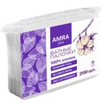 Ватные палочки 200 шт., AMRA, пакет, П00066646