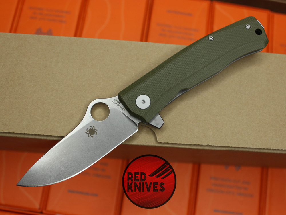 Нож Spyderco SpyMyto C265MTIP - микарта зеленая, плавник сьемный