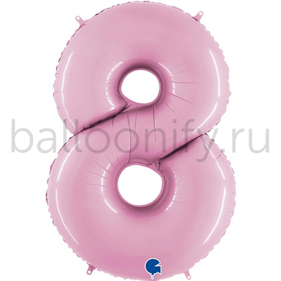 Шар ЦИФРА 8 Пастель Pink 40" 102 см