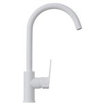 Смеситель для кухни 35k MIXLINE МЛ15-031(ML15-031W) выс.излив б/отв бок п/гайку (без подводки)БЕЛЫЙ