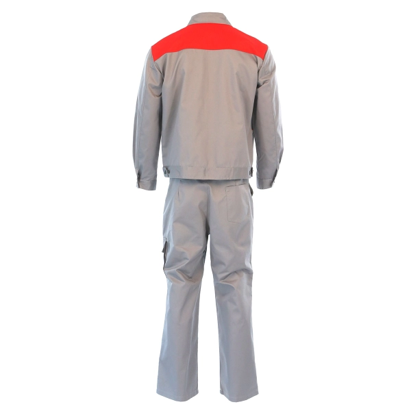 Костюм рабочий ПРОФЕССИОНАЛ-1 (куртка, брюки), смесовая, серый/красный