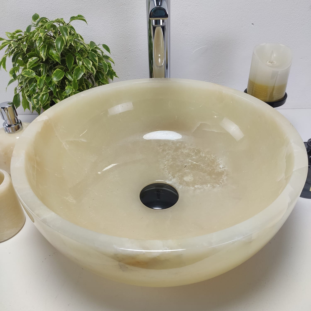 Раковина из оникса Bowl Yellow BO-60955 40x40x15 из натурального камня