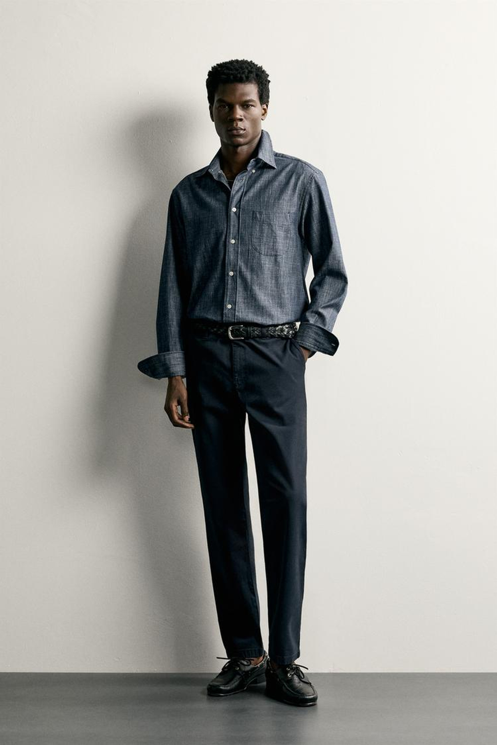 ZARA БРЮКИ ЧИНОС SLIM FIT, МОРСКОЙ СИНИЙ