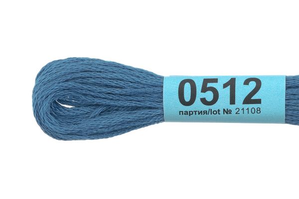 Мулине Gamma 100% хлопок, цв.0512 св-синий, 24 мотка по 8 метров